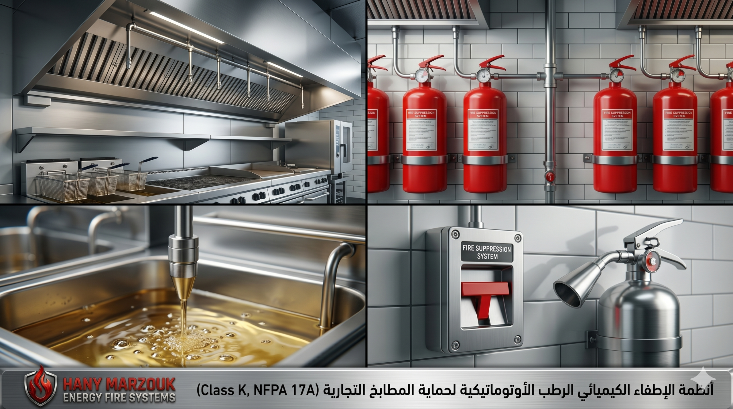 أنظمة الإطفاء والمكافحة الميكانيكية للمطابخ التجارية